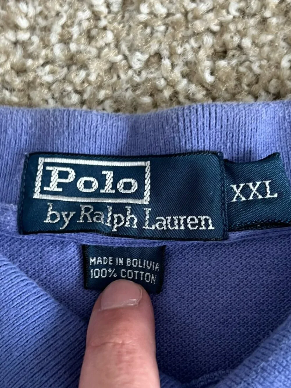 Y2K Polo Ralph Lauren Men's Large Purple Collared Short Sleeve Logo Size 2X